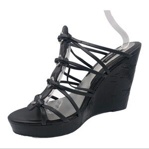 White House Black Market Black Patent Sandals 9.5M